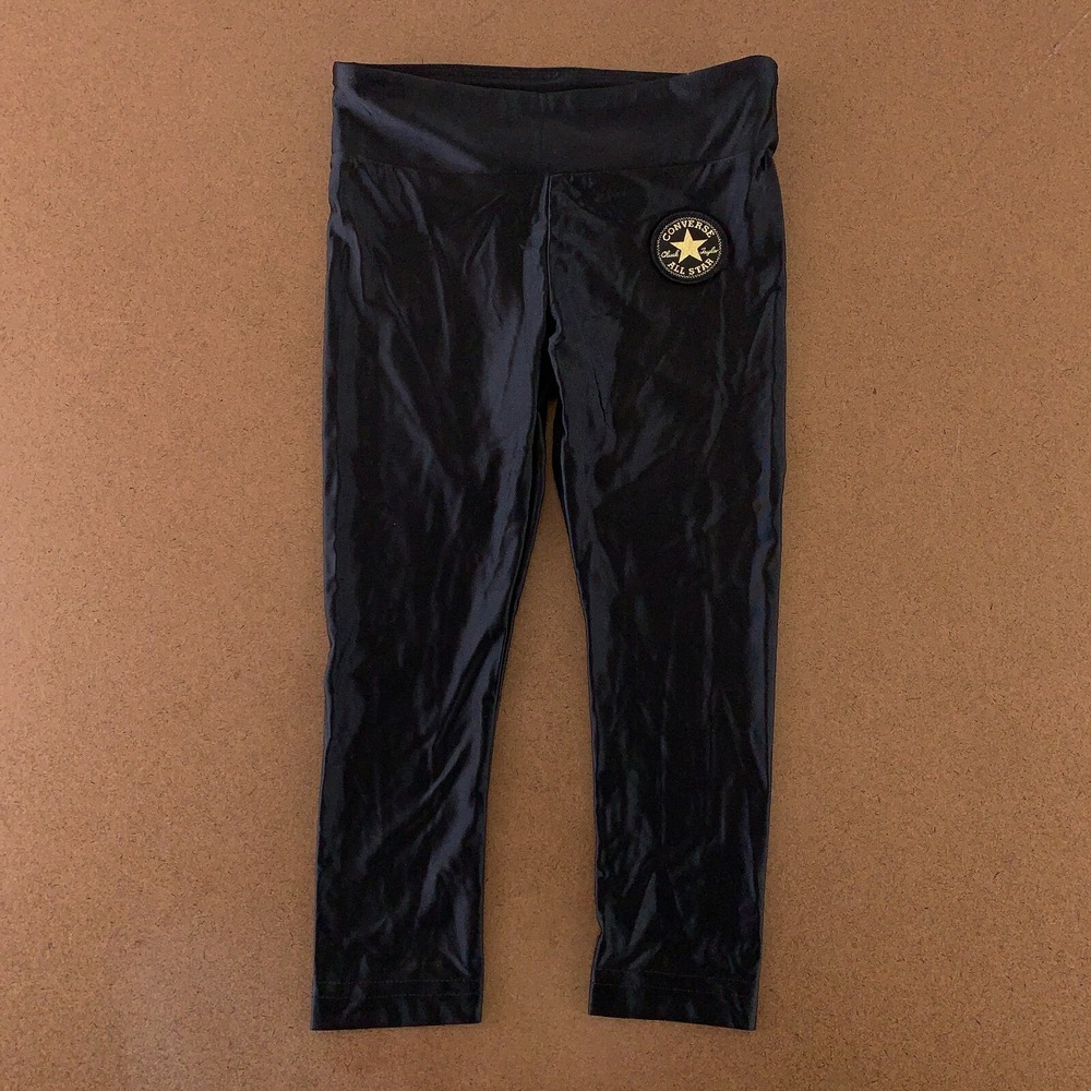 Converse All Star Toddler Size 4 Black Logo Graphic Pull On Tapered Pants New